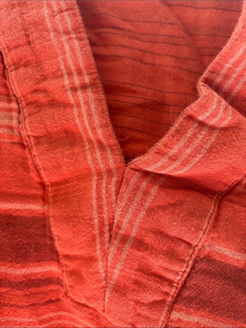 Prana Burnt Orange Striped V-Neck Tunic - Picture 3 of 6